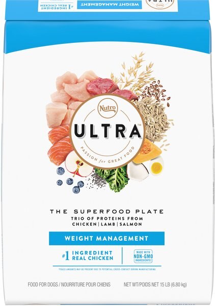 Nutro Ultra Adult Weight Management Chicken, Lamb & Salmon Recipe Dry Dog Food, 15-lb bag slide 1 of 10