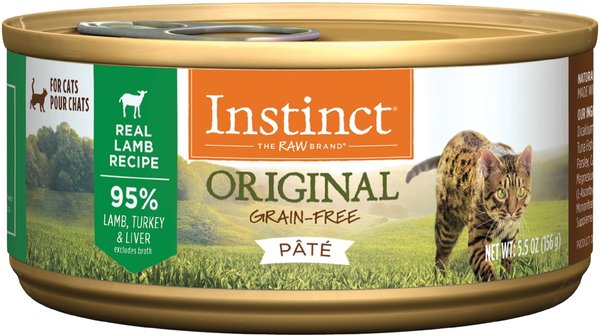 Instinct Original Grain-Free Pate Real Lamb Recipe Canned Cat Food, 5.5-oz, case of 12 slide 1 of 10