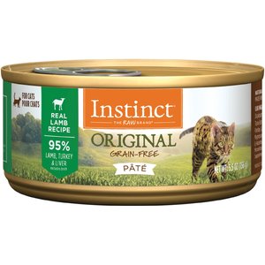 Instinct Original Grain-Free Pate Real Lamb Recipe Canned Cat Food, 5.5-oz, case of 12