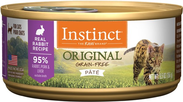 Instinct Original Grain-Free Pate Real Rabbit Recipe Wet Canned Cat Food, 5.5-oz, case of 12 slide 1 of 11