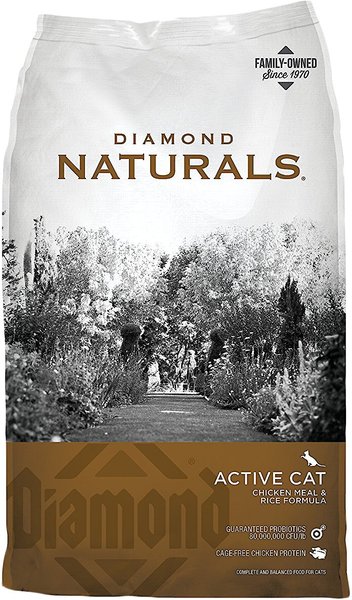 Diamond Naturals Active Chicken Meal & Rice Formula Dry Cat Food, 6-lb bag slide 1 of 6