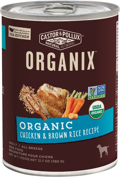 Castor & Pollux Organix Organic Chicken & Brown Rice Recipe Adult Canned Dog Food, 12.7-oz, case of 12 slide 1 of 4