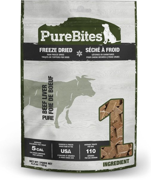 PureBites Beef Liver Freeze-Dried Raw Dog Treats, 4.2-oz bag slide 1 of 8
