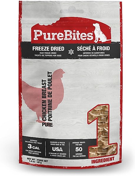 PureBites Chicken Breast Freeze-Dried Raw Dog Treats, 1.4-oz bag slide 1 of 8