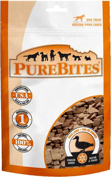 PureBites Duck Liver Freeze-Dried Raw Dog Treats, 1.2-oz bag slide 1 of 10
