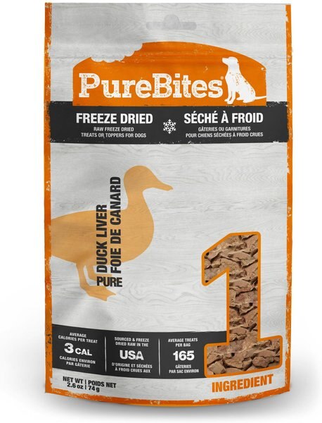 PureBites Duck Liver Freeze-Dried Raw Dog Treats, 2.6-oz bag slide 1 of 11
