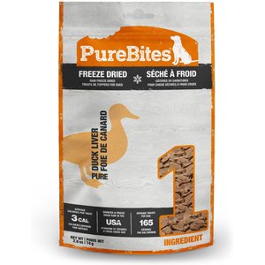 PureBites Duck Liver Freeze-Dried Raw Dog Treats, 2.6-oz bag