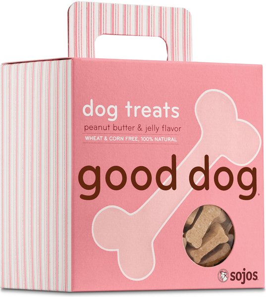 Sojos Good Dog Crunchy Natural Peanut Butter & Jelly Flavor Dog Treats, 8-oz box slide 1 of 8