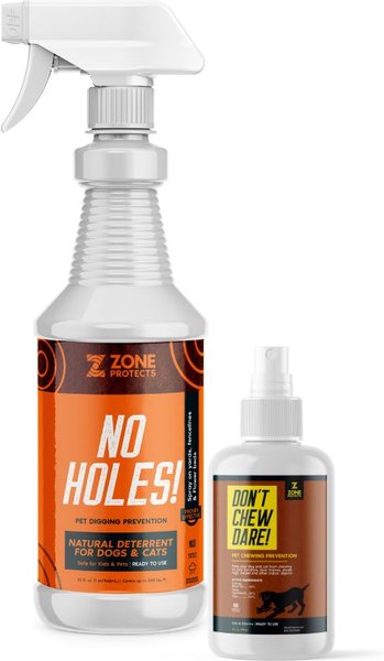 Zone Protects No Holes Deterrent Spray 32-oz bottle, 1 count & Zone Protects Don't Chewy Dare Deterrent Mist Spray, 4-oz bottle, 2 count slide 1 of 6