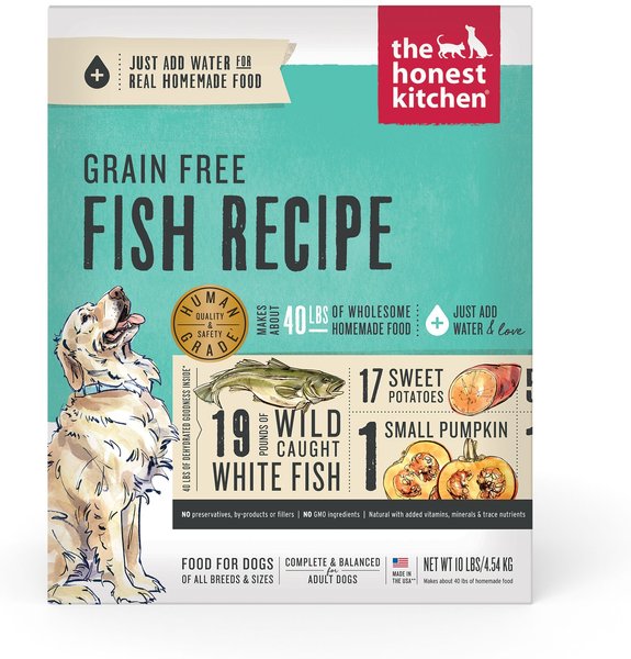 The Honest Kitchen Fish Recipe Grain-Free Dehydrated Dog Food, 10-lb box slide 1 of 11
