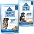 Blue Buffalo Baby BLUE Soft Biscuits Natural, Chicken & Carrots + Crunchy Biscuits Natural Biscuits, Oatmeal & Banana Puppy Dog Treats