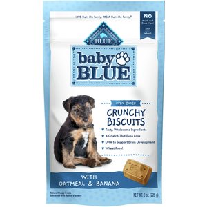 Blue Buffalo Baby Blue Oatmeal & Banana Puppy Treats, 8-oz bag, bundle of 2