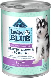 Blue Buffalo Baby Blue Healthy Growth Formula Grain-Free High Protein Turkey & Potato Recipe Puppy Wet Food, 12.5-oz cans, case of 12