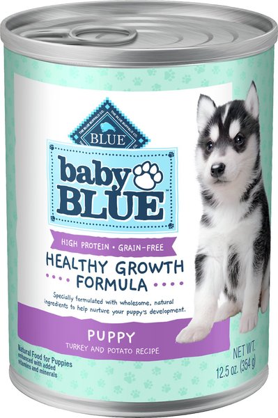 Blue Buffalo Baby Blue Healthy Growth Formula Grain-Free High Protein Turkey & Potato Recipe Puppy Wet Food, 12.5-oz cans, case of 12 slide 1 of 8