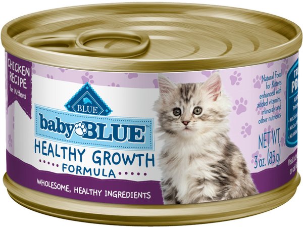 Blue Buffalo Baby Blue Healthy Growth Formula Natural Chicken Recipe Kitten Wet Food, 3-oz can, case of 24 slide 1 of 8
