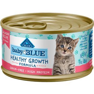 Blue Buffalo Baby Blue Healthy Growth Formula Grain-Free High Protein Salmon Recipe Kitten Wet Food, 3-oz cans, case of 24
