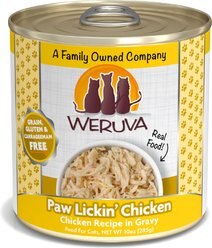 Weruva Paw Lickin' Chicken in Gravy Grain-Free Canned Cat Food, 10-oz, case of 12