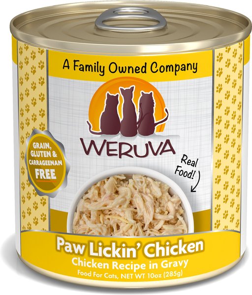 Weruva Paw Lickin' Chicken in Gravy Grain-Free Canned Cat Food, 10-oz, case of 12 slide 1 of 9