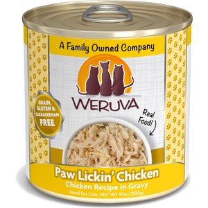 Weruva Paw Lickin' Chicken in Gravy Grain-Free Canned Cat Food, 10-oz, case of 12