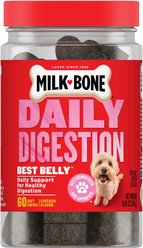 Milk-Bone Best Belly Soft Chew Digestive Supplement for Dogs, 8.46-oz tub, 60 count