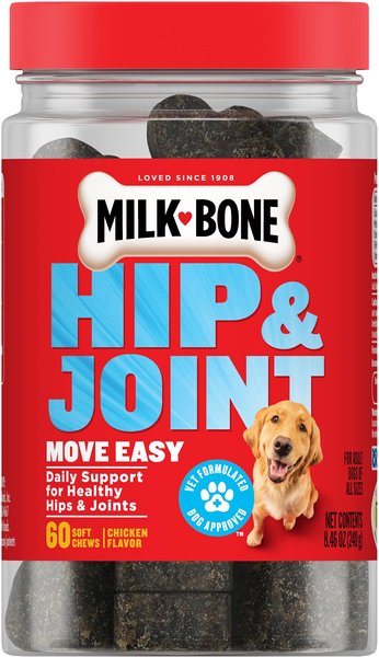 Milk-Bone Move Easy Soft Chew Joint Supplement for Dogs, 8.46-oz tub, 60 count slide 1 of 8