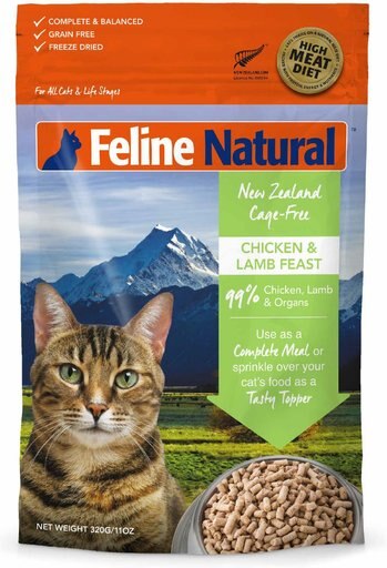 Feline Natural Chicken & Lamb Feast Grain-Free Freeze-Dried Cat Food, 11-oz bag