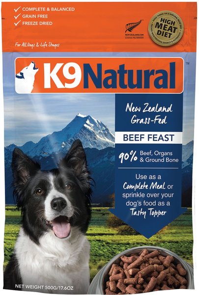 K9 Natural Beef Feast Raw Grain-Free Freeze-Dried Dog Food, 1.1-lb bag slide 1 of 10