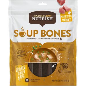 Rachael Ray Nutrish Turkey & Rice Flavor Soup Bones Dog Treats, 23.1-oz bag