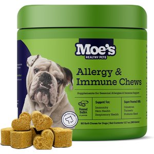 Moe’s Healthy Pets Allergy & Immune Peanut Butter Dog Supplements, 90 count