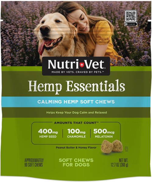 Nutri-Vet Hemp Peanut Butter & Honey Flavor Calming Soft Chew Supplement for Adult Dogs, 12.7-oz slide 1 of 9