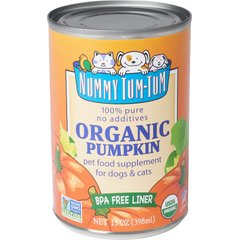 Nummy Tum-Tum Pure Organic Pumpkin Canned Dog & Cat Food Supplement, 15-oz, case of 12