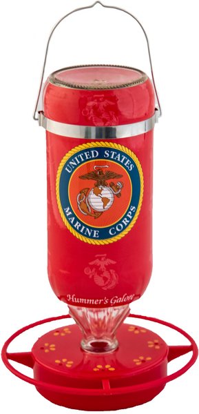 Hummer's Galore United States Marine Corp Hummingbird Feeder, Red, 32-oz slide 1 of 4