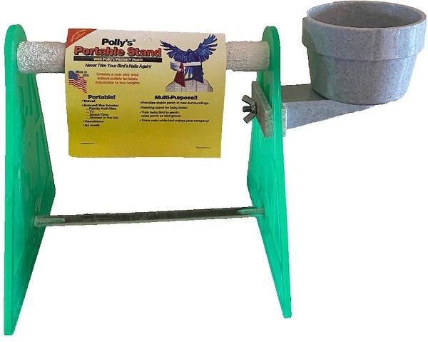 Polly's Pet Products Portable Bird Stand, Green, Small slide 1 of 4