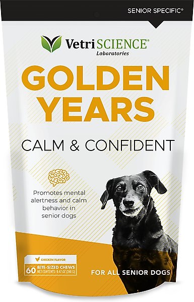 VetriScience Golden Years Chicken Flavor Calm & Confident Behavior Support Chew Supplement for Senior Dogs, 60 count slide 1 of 6
