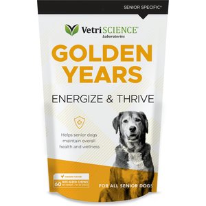 VetriScience Golden Years Chicken Flavor Energize & Thrive Chew Supplement for Senior Dogs, 60 count