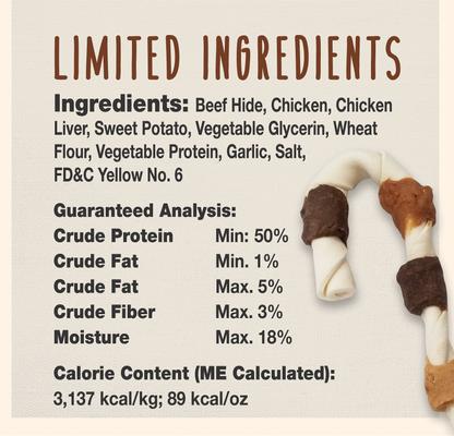 Show full view: Cadet Premium Grade Holiday Cane Chicken & Sweet Potato Beefhide Kabob Dog Treats, 2 count slide 4 of 9