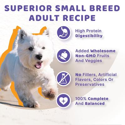Show full view: Halo Holistic Chicken & Chicken Liver Small Breed Dog Food Recipe Dry Dog Food Bag, 4-lb bag  slide 6 of 11