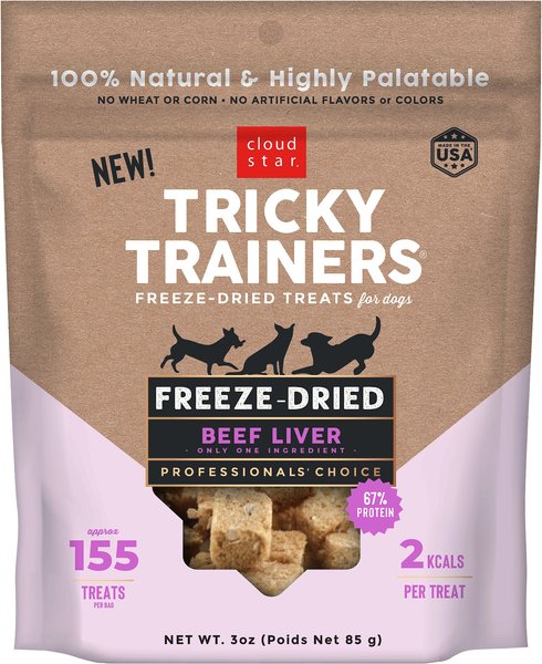 Cloud Star Tricky Trainers Freeze Dried Training Dog Treats, 3-oz bag slide 1 of 7