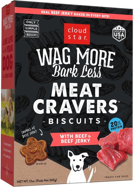 Cloud Star Wag More Bark Less Beef Cravers Dog Crunchy Treats, 12-oz bag slide 1 of 8