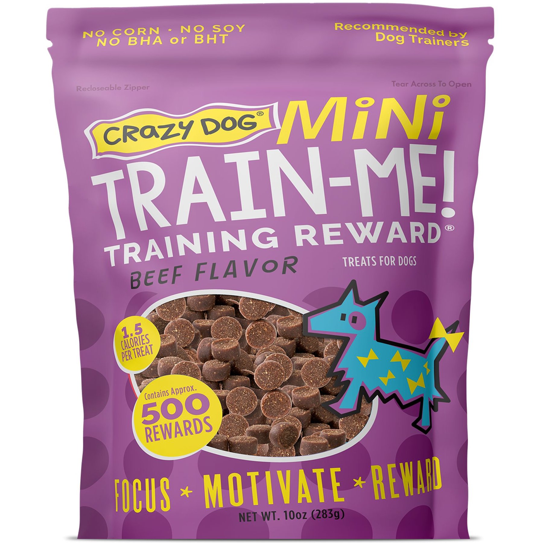 Crazy Dog Train-Me! Minis Beef Dog Soft & Chewy Treats, 10-oz bag