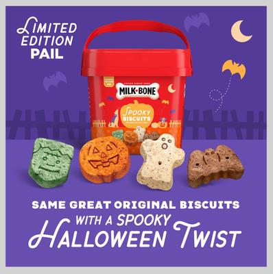 Show full view: Milk-Bone Spooky Biscuits Halloween Dog Treats, 24-oz pail slide 5 of 11