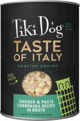 Tiki Dog Taste of Italy! Grain-Free Chicken & Pasta Carbonara Chunks in Gravy Canned Dog Food, 12-oz, case of 8