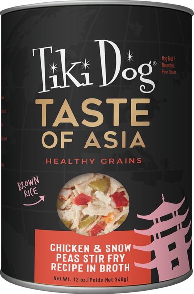 Tiki Dog Taste of Asia! Grain-Free Chicken & Snow Peas Stir Fry Chunks in Gravy Canned Dog Food, 12-oz, case of 8 slide 1 of 8