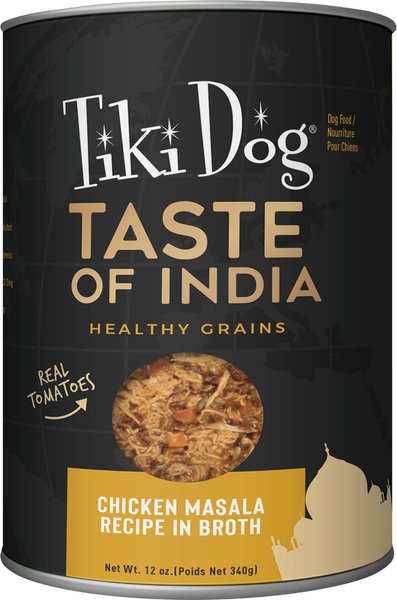 Tiki Dog Taste of India! Grain-Free Chicken Masala Chunks in Gravy Canned Dog Food, 12-oz, case of 8 slide 1 of 8
