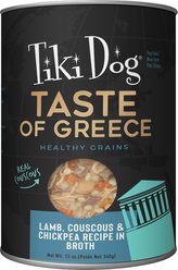 Tiki Dog Taste of Greece! Grain-Free Lamb Couscous & Chickpea Chunks in Gravy Canned Dog Food, 12-oz, case of 8