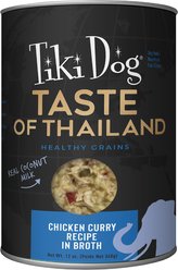 Tiki Dog Taste of the World Thailand Grain-Free Chicken Curry Chunks in Gravy Canned Dog Food, 12-oz, case of 8