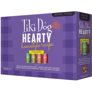 Tiki Dog Hearty Variety Pack Grain-Free Chunks in Gravy Canned Dog Food, 12.5-oz, case of 8