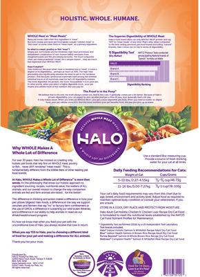Show full view: Halo Holistic Chicken & Chicken Liver Recipe Adult Dry Cat Food, 11.5-lb bag slide 3 of 6