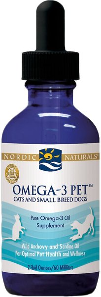 Nordic Naturals Omega 3 Pet Liquid Supplement for Cats Small Dogs