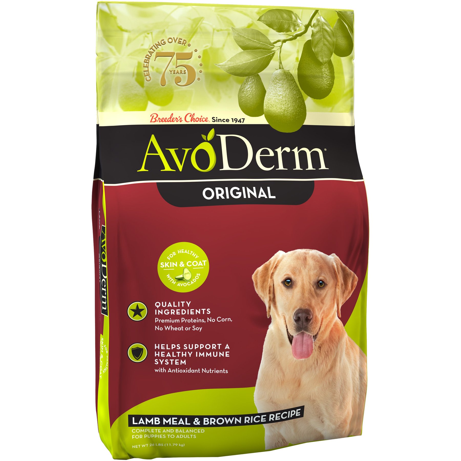 AVODERM Original Lamb Meal Brown Rice Recipe Adult Dry Dog